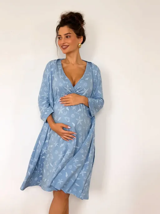 Халат и сорочка для беременных и кормящих в роддом I Love Mum 9