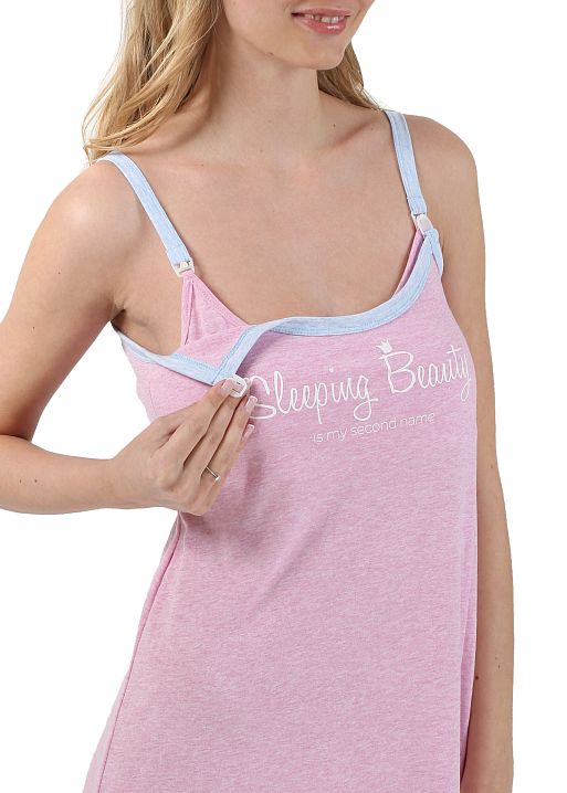 Ночная сорочка Бетта для беременных и кормящих розовый I Love Mum 3