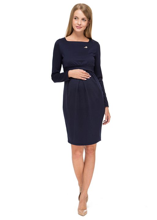 Платье Европа синее для беременных и кормящих I Love Mum 1