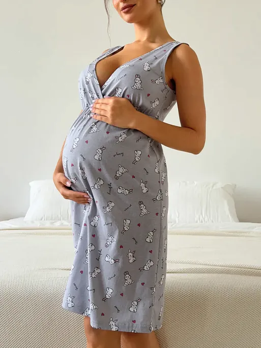 Халат и сорочка для беременных и кормящих в роддом I Love Mum 18