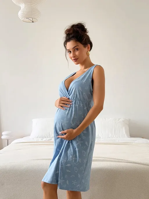 Халат и сорочка для беременных и кормящих в роддом I Love Mum 19