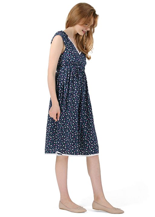 Платье Фелисити для беременных и кормящих синий цветы I Love Mum 2