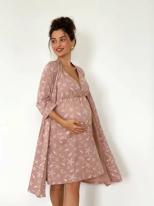 Халат и сорочка для беременных и кормящих в роддом I Love Mum 11