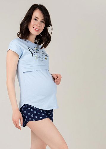 Комплект для дома Санни для беременных и кормящих цвет синий   I Love Mum