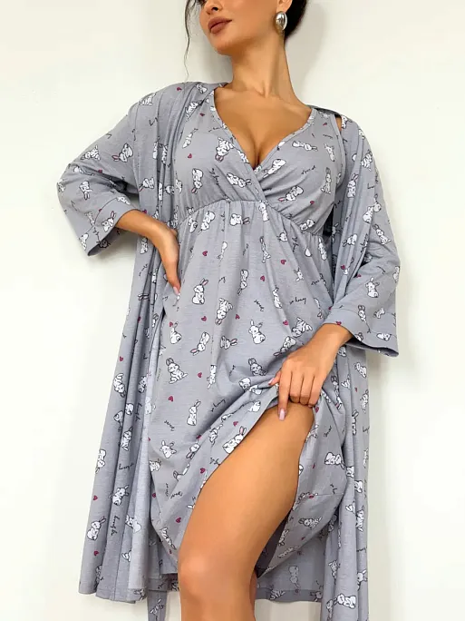 Халат и сорочка для беременных и кормящих в роддом I Love Mum 8