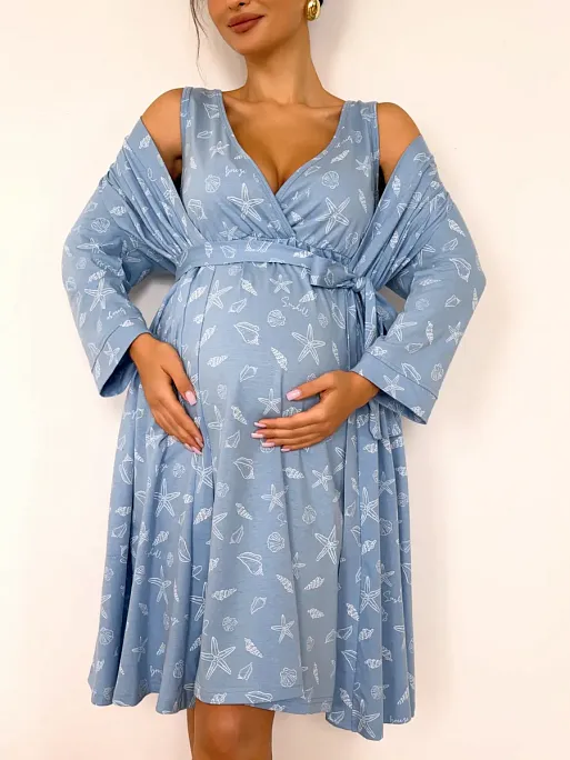 Халат и сорочка для беременных и кормящих в роддом I Love Mum 10