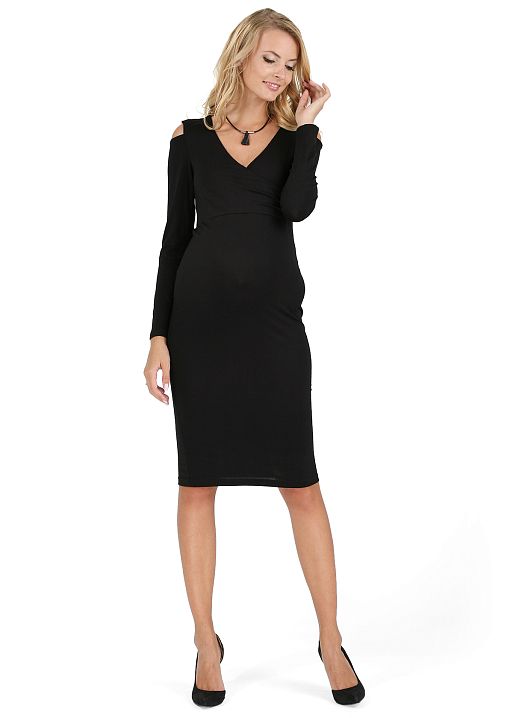 Платье Альтера для беременных и кормящих черный I Love Mum 1