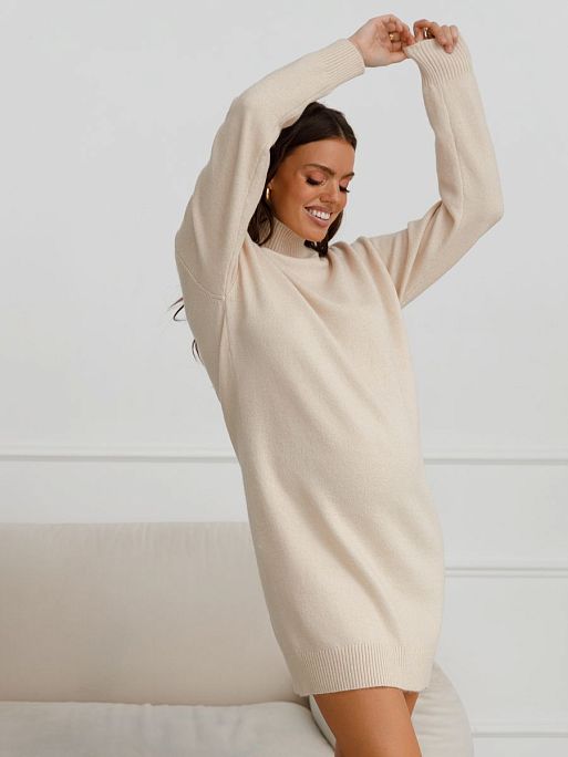 Платье-свитер трикотажное для беременных на осень I Love Mum 5