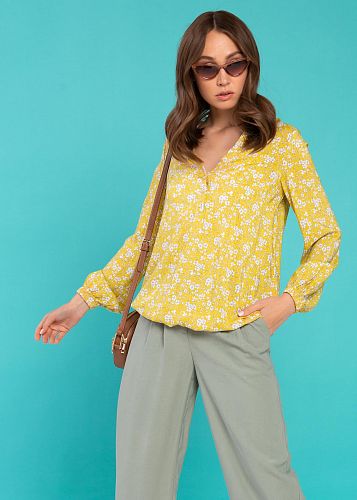 Блузка Табита для беременных и кормящих цвет цветы/желтый   I Love Mum
