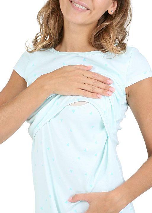 Ночная сорочка Милли для беременных и кормящих св. ментол I Love Mum 2