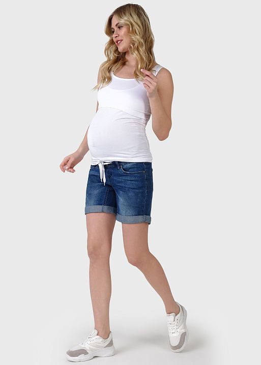 Летние джинсовые шорты (бермуды) для беременных Дубай I Love Mum 4