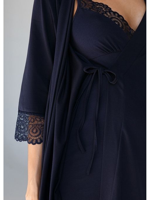 Комплект халат и сорочка для беременных; цвет: синий 3 Комплект халат и сорочка для беременных I Love Mum 3