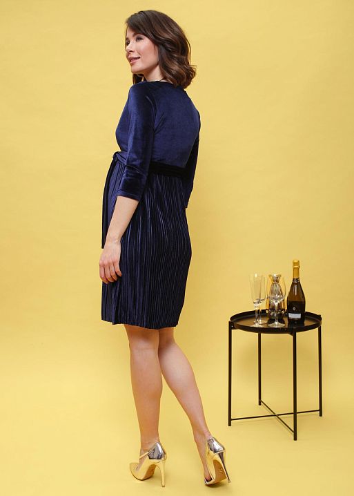 Платье "Виксен" для беременных и кормящих; цвет: синий (aw20) 2