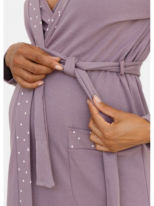 Халат и сорочка для беременных и кормящих в роддом Лима I Love Mum 5