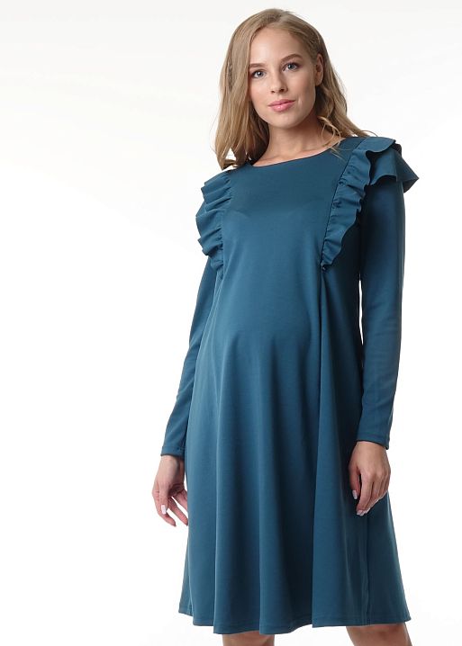 Платье Джоя для беременных и кормящих темно бирюзовый I Love Mum 1