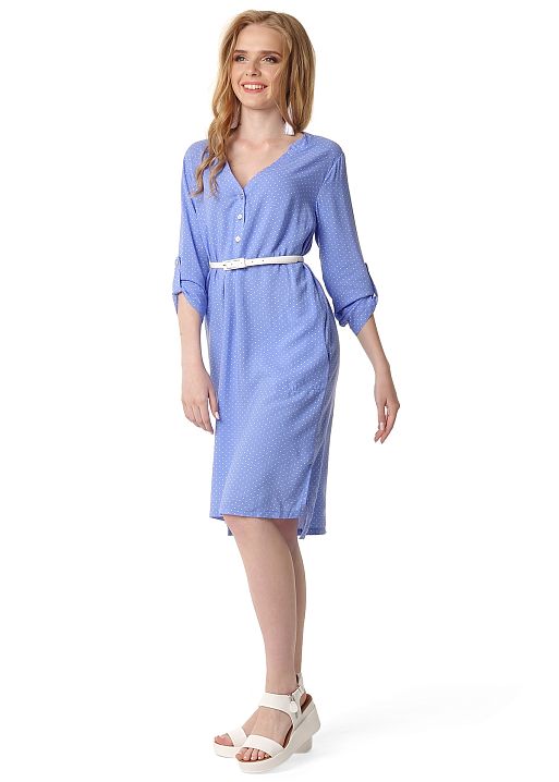 Платье Варно для беременных и кормящих голубой горошек I Love Mum 2