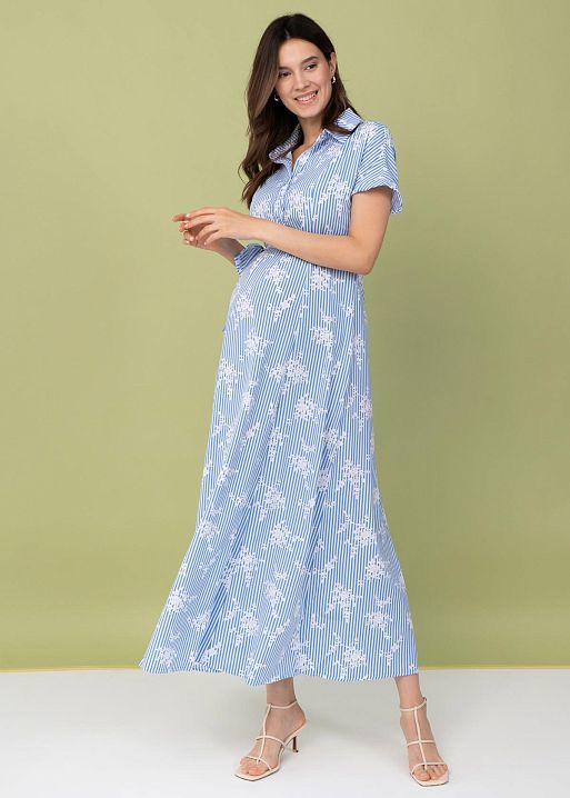 Платье "Аламанни" для беременных и кормящих; цвет: голубой (ss21) 1