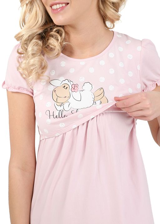 Ночная сорочка Мурсия  для беременных и кормящих розовый I Love Mum 3
