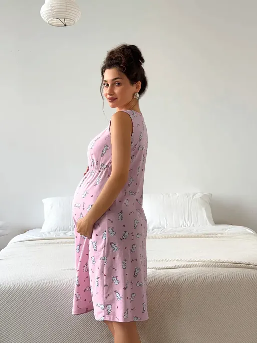 Халат и сорочка для беременных и кормящих в роддом I Love Mum 18