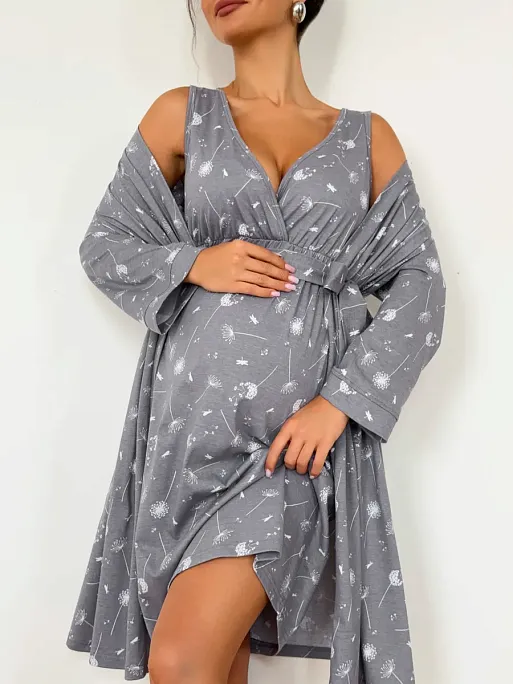 Халат и сорочка для беременных и кормящих в роддом I Love Mum 7