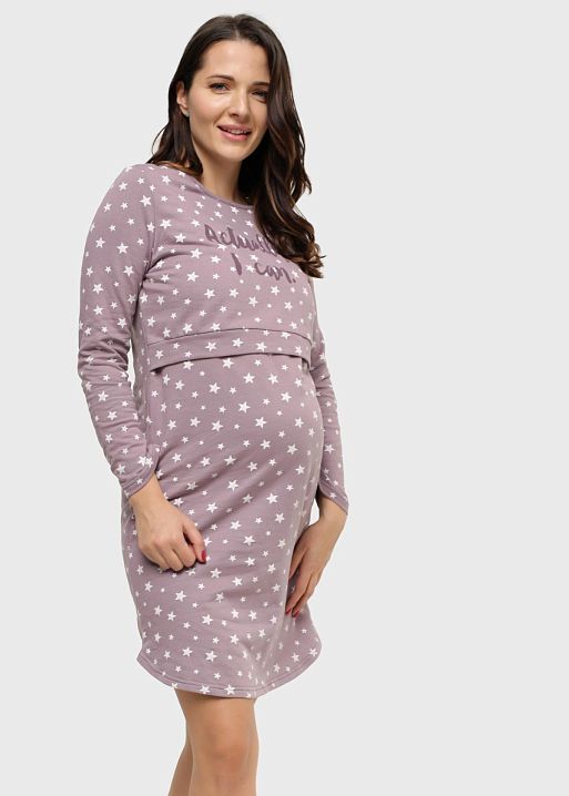Утепл. ночная сорочка Диодора для беременных и кормящих I Love Mum 2