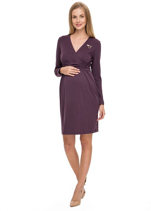 Платье Жаннет баклажановый меланж для беременных и кормящих I Love Mum 1