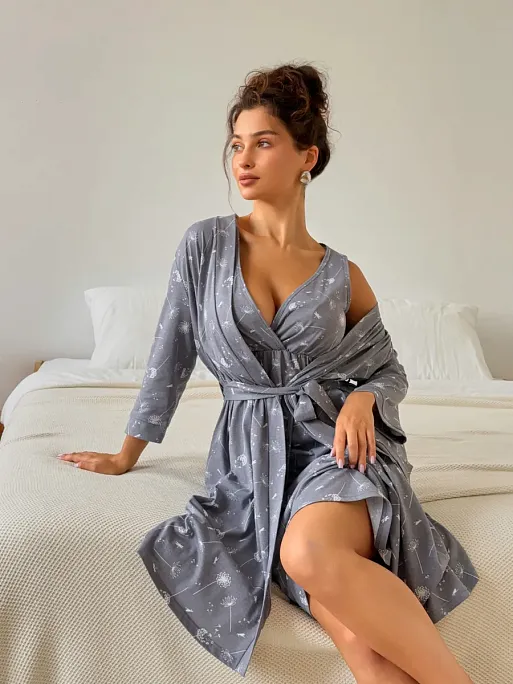 Халат и сорочка для беременных и кормящих в роддом I Love Mum 2