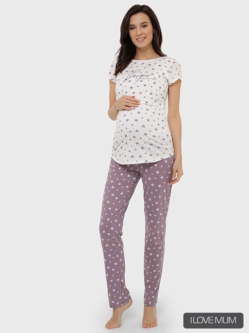 Пижама для беременных и кормящих I Love Mum 10