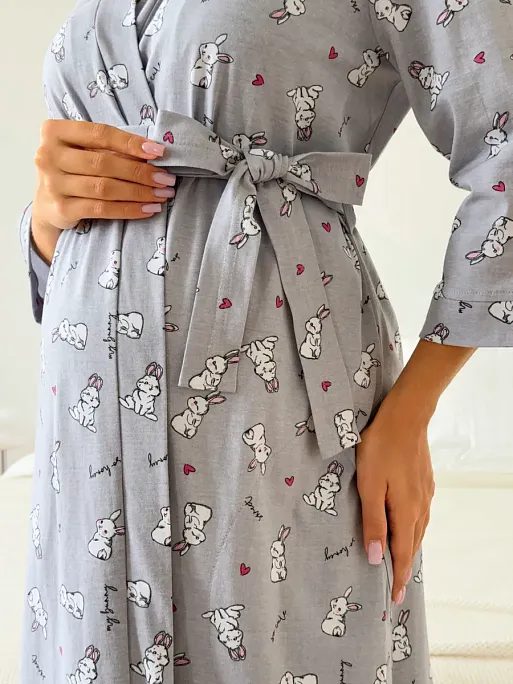 Халат и сорочка для беременных и кормящих в роддом I Love Mum 12