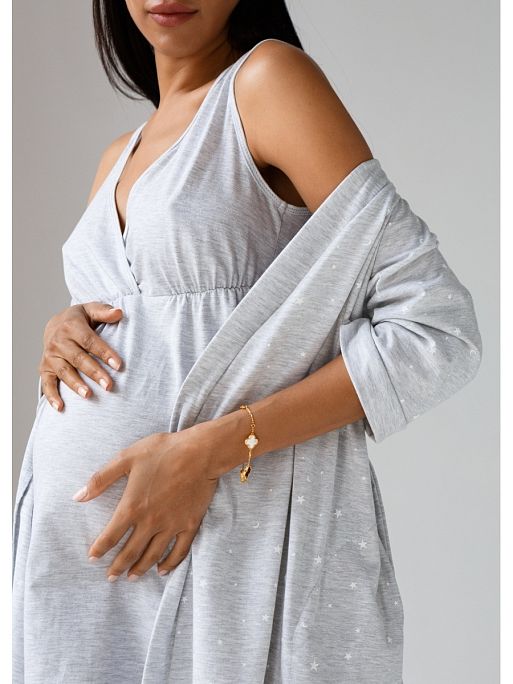 Халат и сорочка для беременных и кормящих в роддом Айрис I Love Mum 7