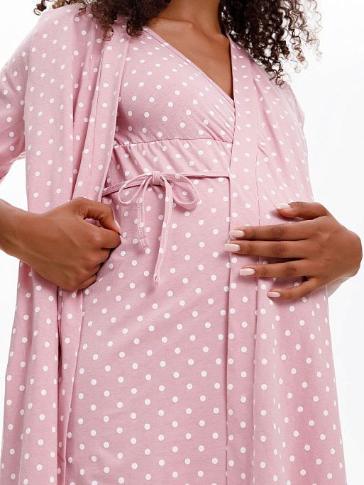 Халат и сорочка для беременных и кормящих в роддом Айрис I Love Mum 24