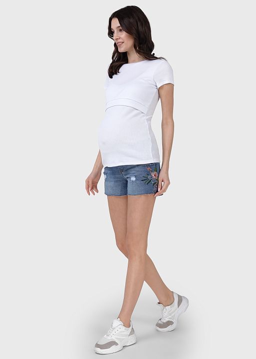 Летние джинсовые шорты для беременных Борнео I Love Mum 3
