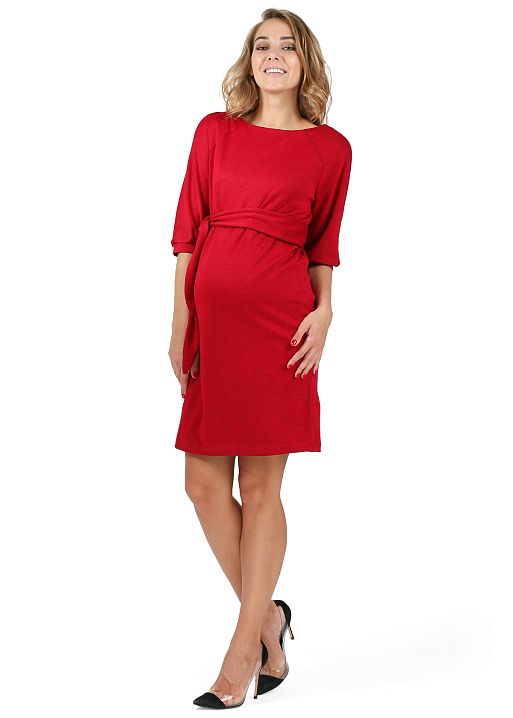 Платье Гретхен для беременных красный I Love Mum 1