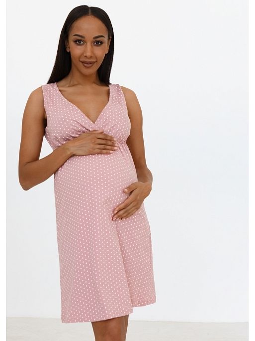 Ночная сорочка для беременных и кормящих; цвет: пудровый 2 Ночная сорочка для беременных и кормящих I Love Mum 2