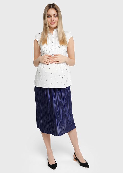 Летняя юбка плиссе с блестками на резинке для беременных Снежана I Love Mum 3