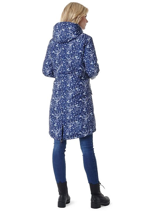 Куртка демис 3в1 Мэрил для беременных и слингоношения цветы на синем I Love Mum 5