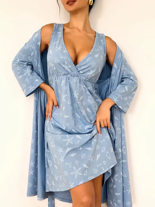 Халат и сорочка для беременных и кормящих в роддом I Love Mum 7