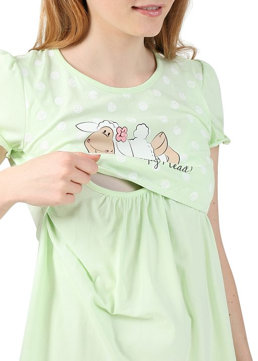 Ночная сорочка Мурсия  для беременных и кормящих лайм I Love Mum 3