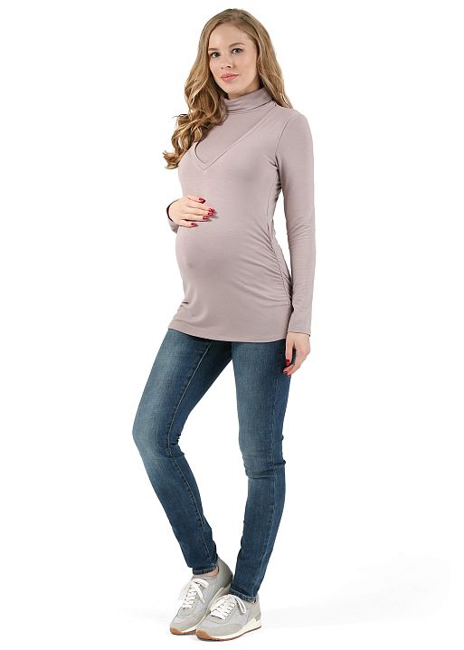 Водолазка Универсал для беременных и кормящих беж I Love Mum 1