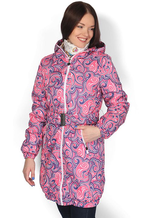 Куртка демис. 3в1 Вуаля розовый узор для беременных и слингоношения I Love Mum 1