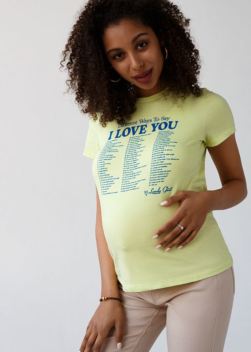 Футболка Руби для беременных лайм I Love Mum 1