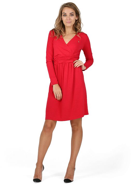 Платье Жаннет для беременных и кормящих красный I Love Mum 2