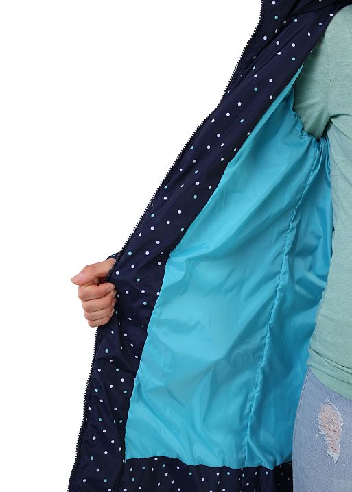 Куртка демис 2в1 Мэрил для беременных синяя в горошек I Love Mum 5