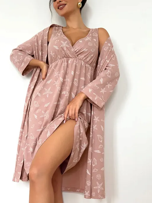 Халат и сорочка для беременных и кормящих в роддом I Love Mum 12