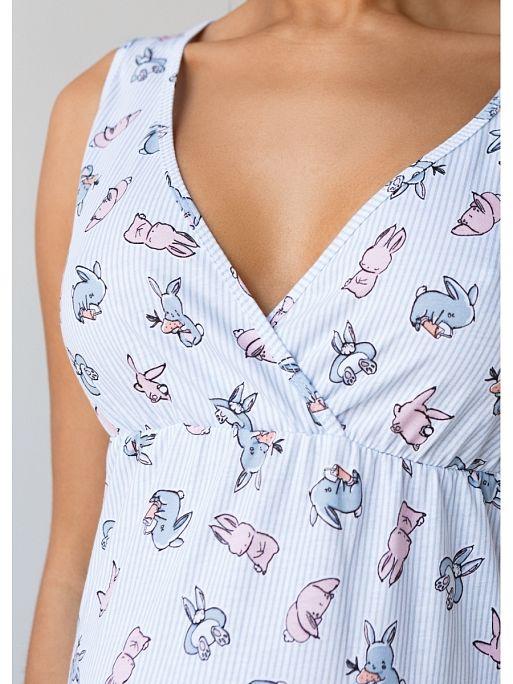 Ночная сорочка для беременных и кормящих; цвет: голубой 2 Ночная сорочка для беременных и кормящих I Love Mum 2