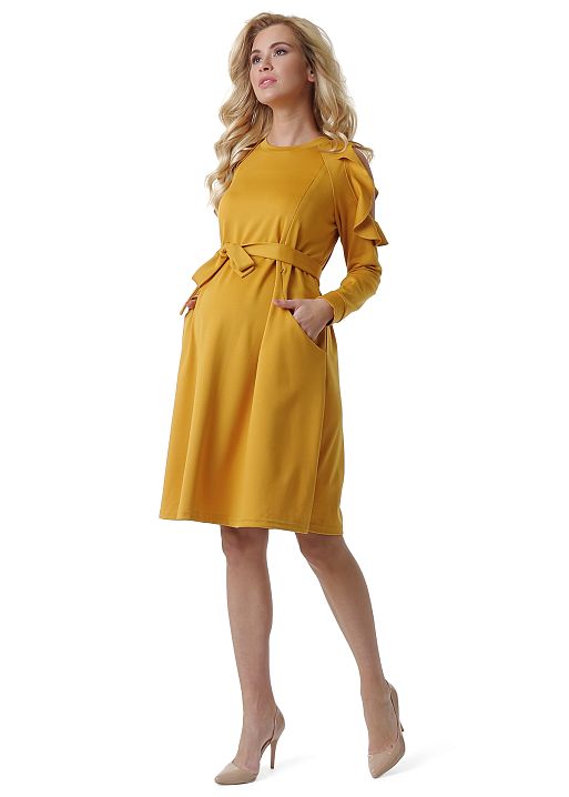 Платье Римма для беременных и кормящих желтый I Love Mum 2