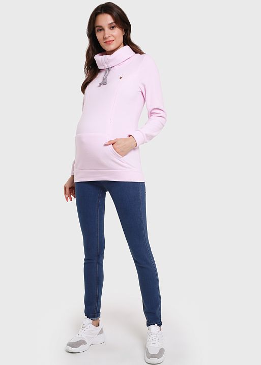 Толстовка флисовая Райли для беременных и кормящих нежно-розовая I Love Mum 1