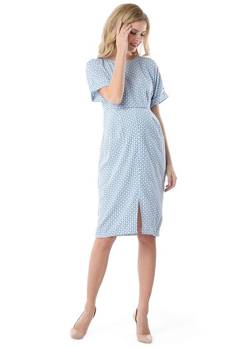 Платье Претти для беременных голубой геометрия I Love Mum 1