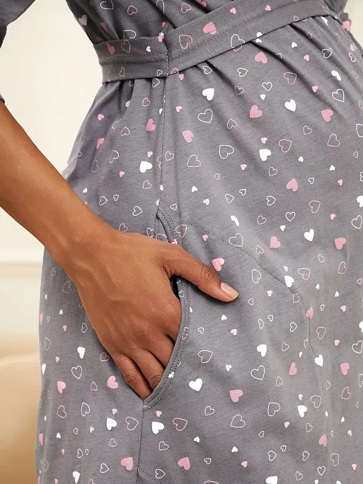 Халат и сорочка для беременных и кормящих в роддом I Love Mum 13