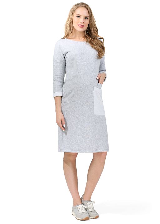 Платье Капитолина для беременных серый меланж I Love Mum 1